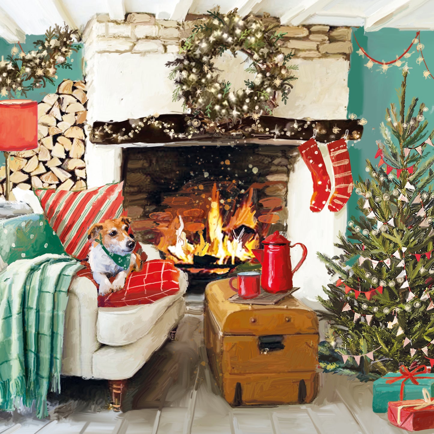 The Log Fire Christmas Cards