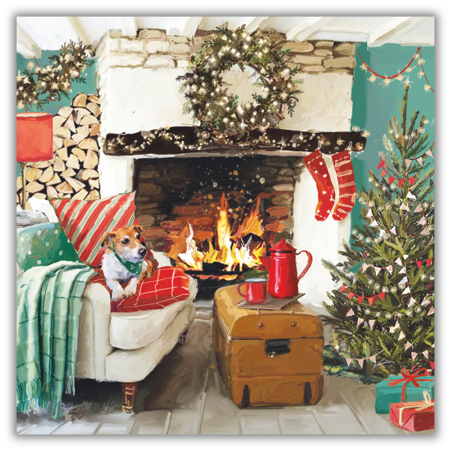 The Log Fire Christmas Cards