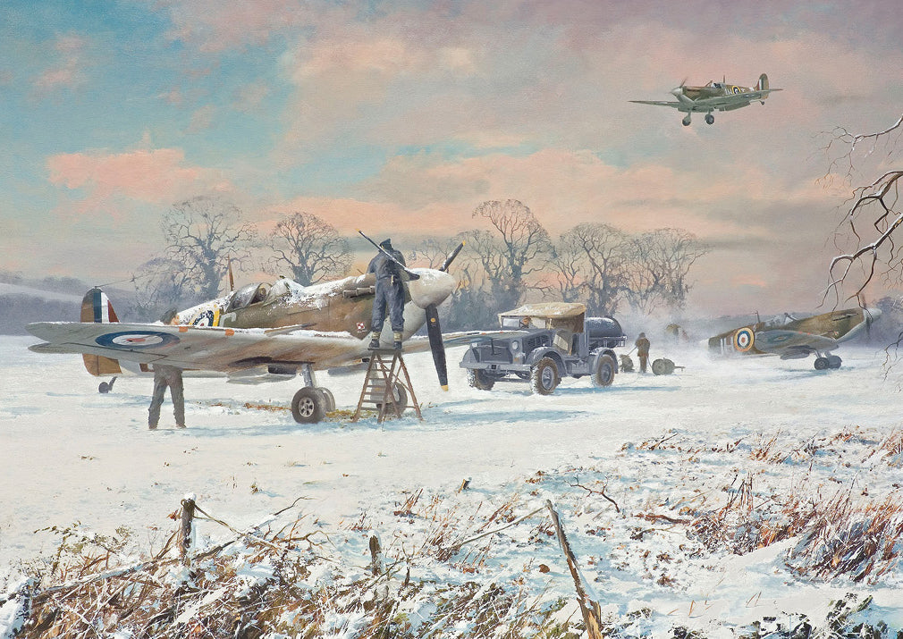 Spitfire in the Snow Christmas Cards